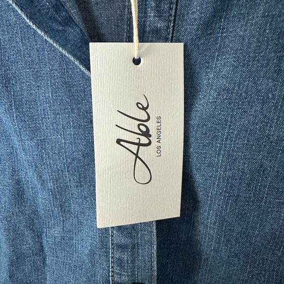 ABLE Los Angeles Denim Pearl Snap Dress NWT | Size M - Picture 9 of 9